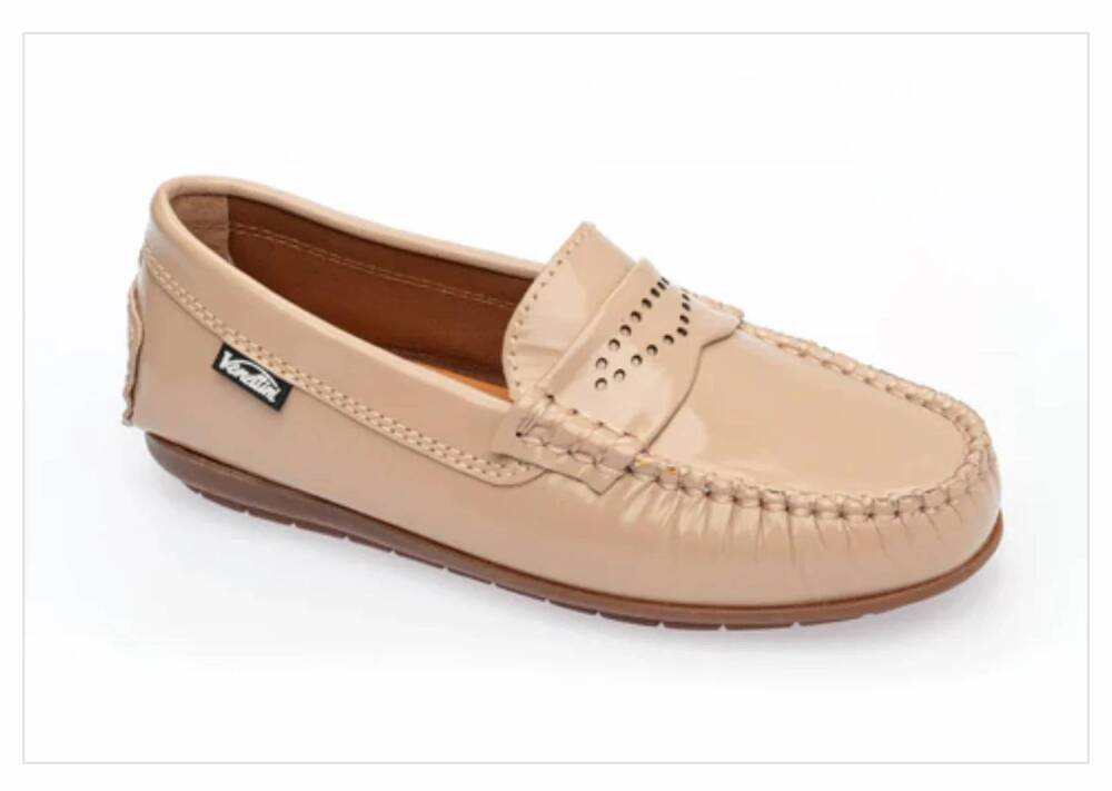 NEW VENETTINI women's matt fancy penny loafer driving mocassin in wheat shiny